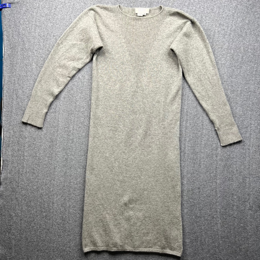 Vintage Bergdorf Goodman Sweater Dress Womens Medium Gray 100% Cashmere